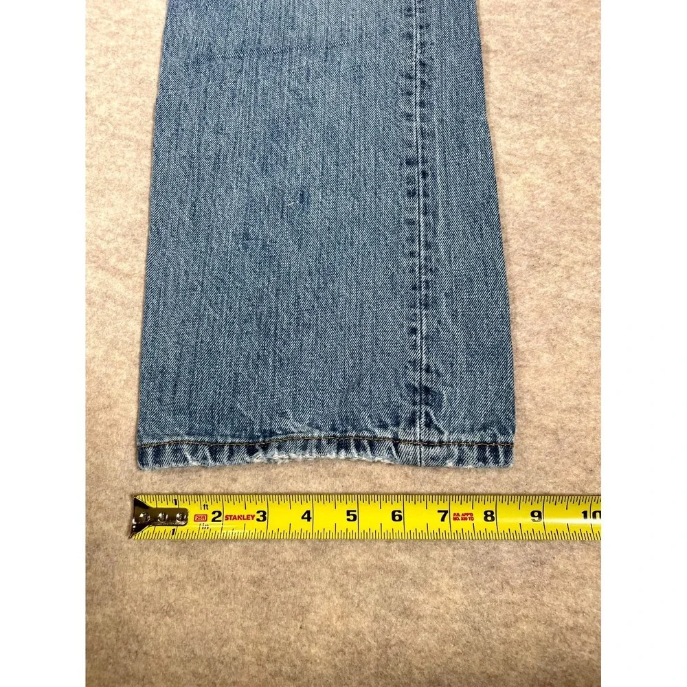 Levis 501 Original Fit Straight Jeans Mens 35x32 Blue Denim Logo Cotton Mid Rise